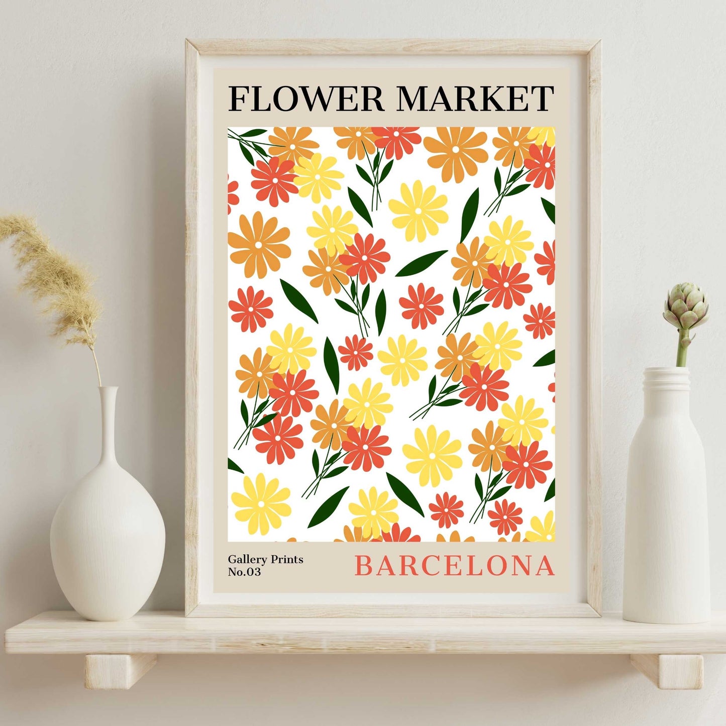 Barcelona Flower Market Poster | S01