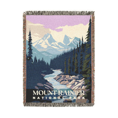 Mount Rainier National Park Woven Blanket | S01