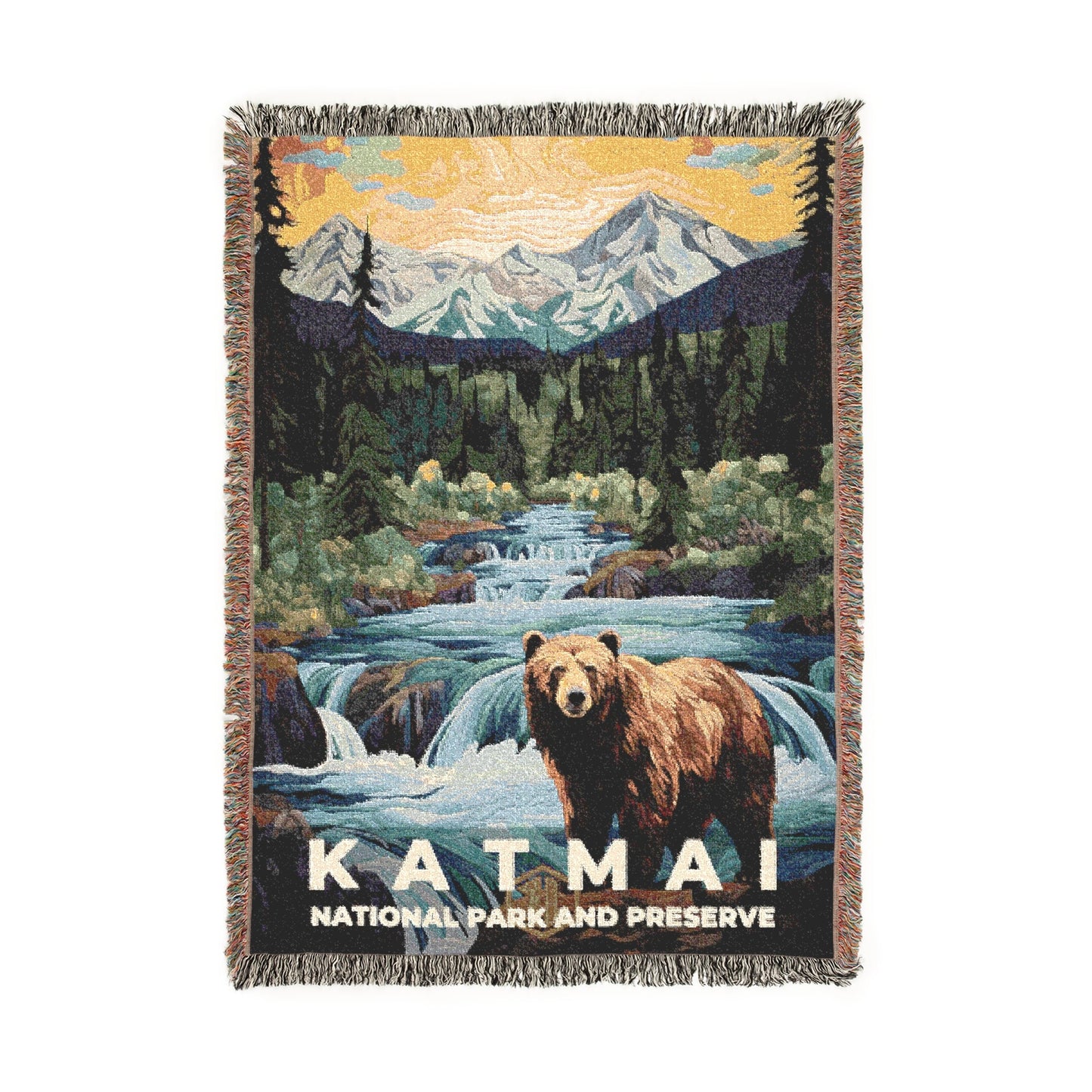 Katmai National Park Woven Blanket | S09