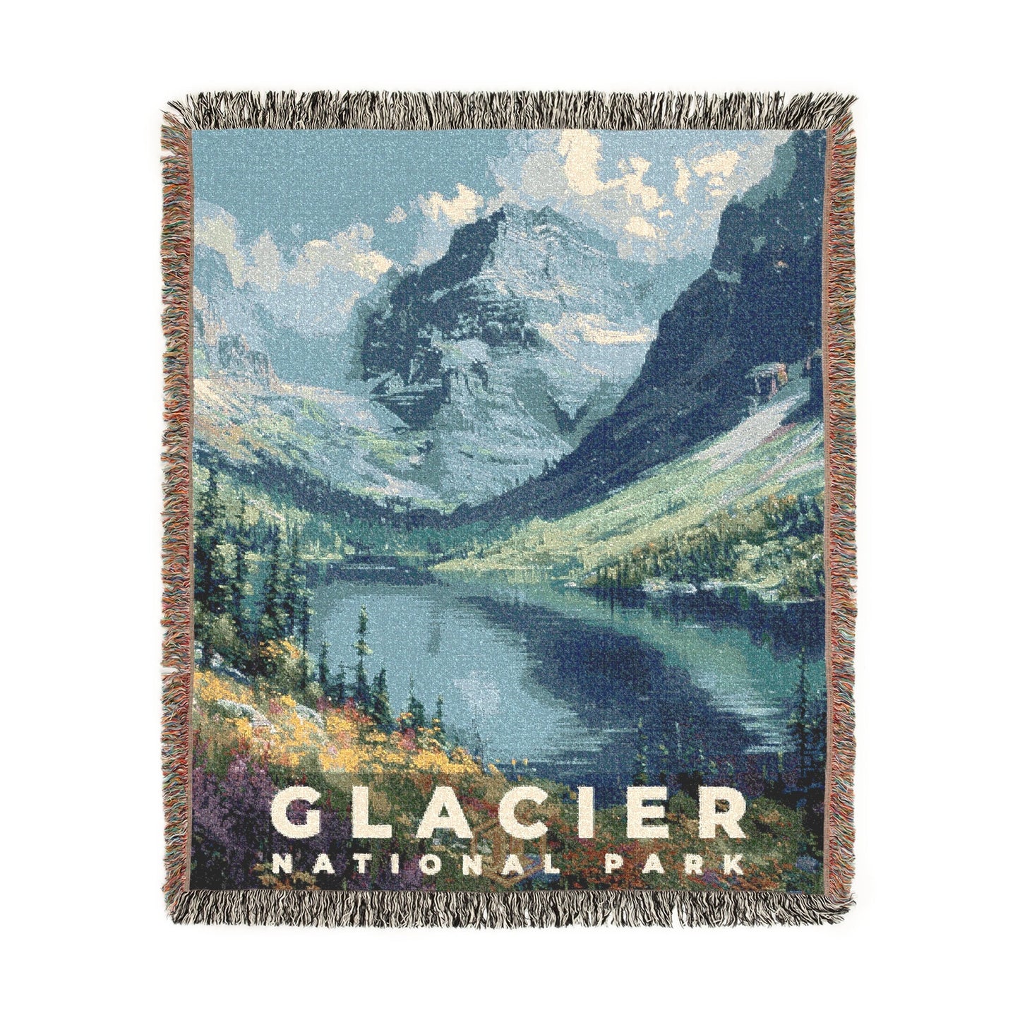 Glacier National Park Woven Blanket | S13