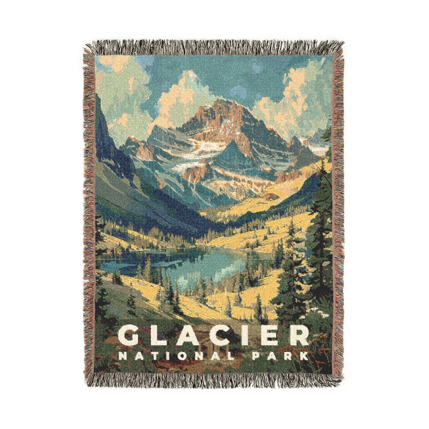 Glacier National Park Woven Blanket | S11