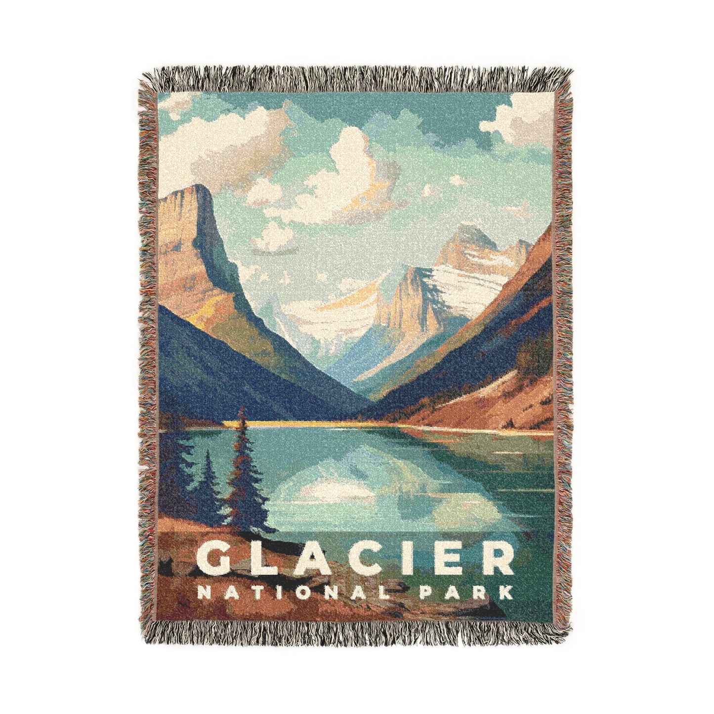 Glacier National Park Woven Blanket | S06