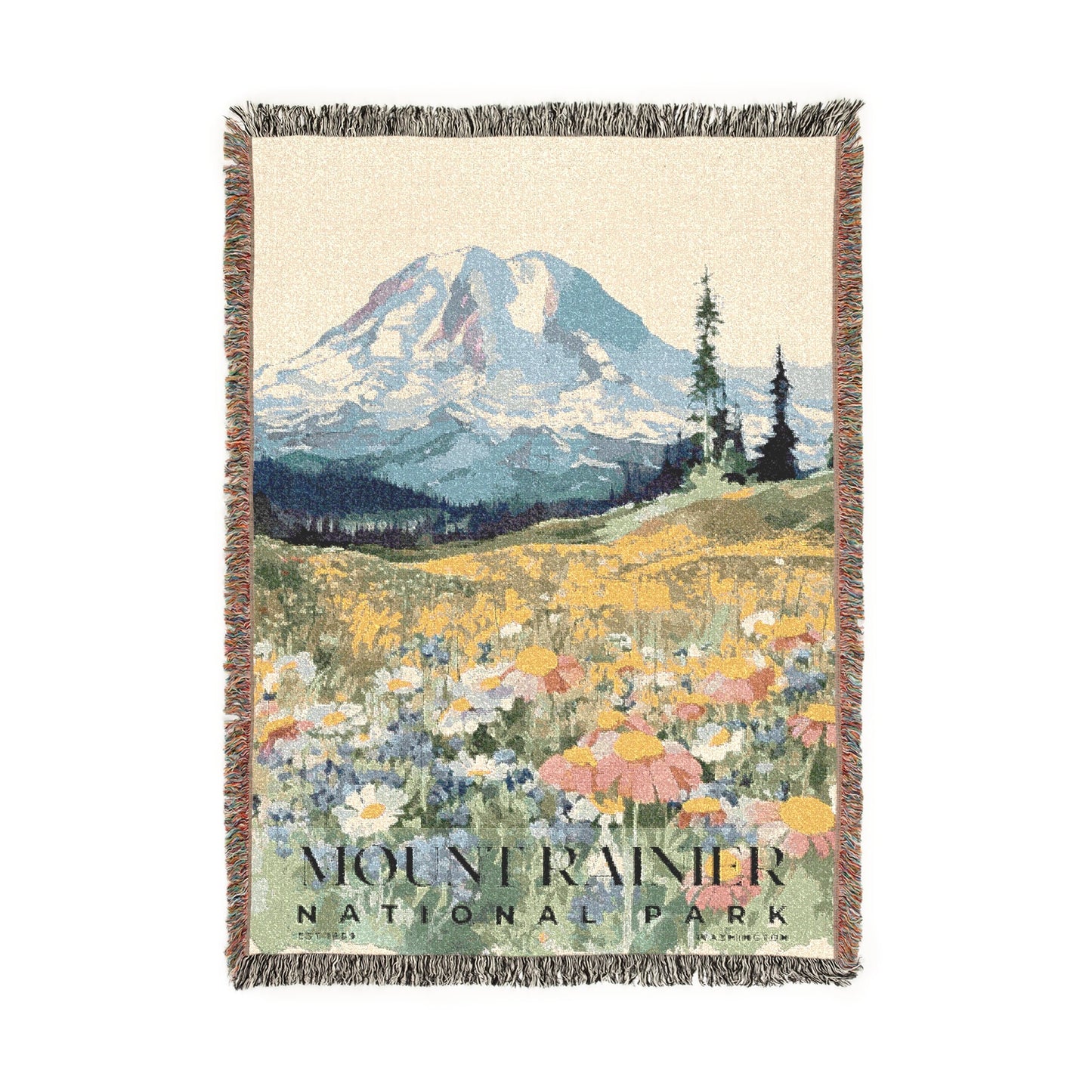 Mount Rainier National Park Woven Blanket | S04