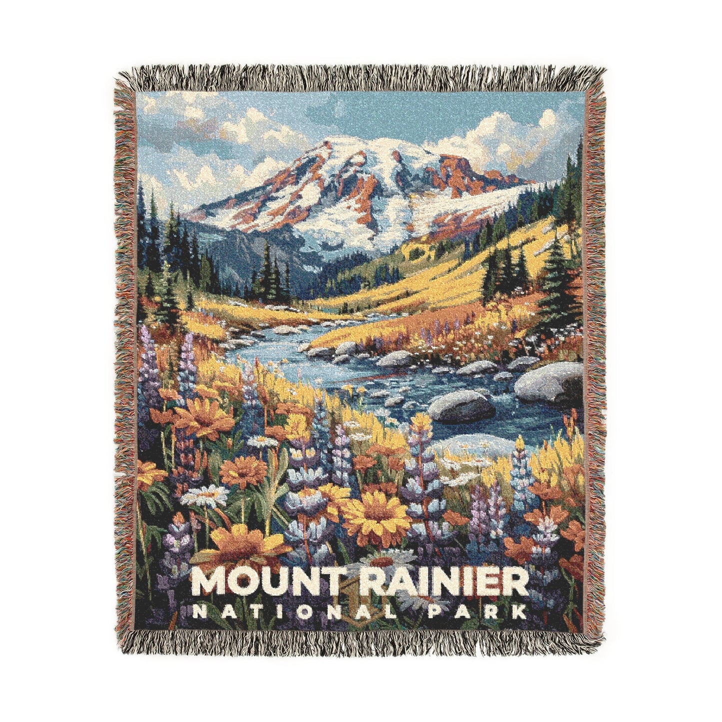 Mount Rainier National Park Woven Blanket | S11