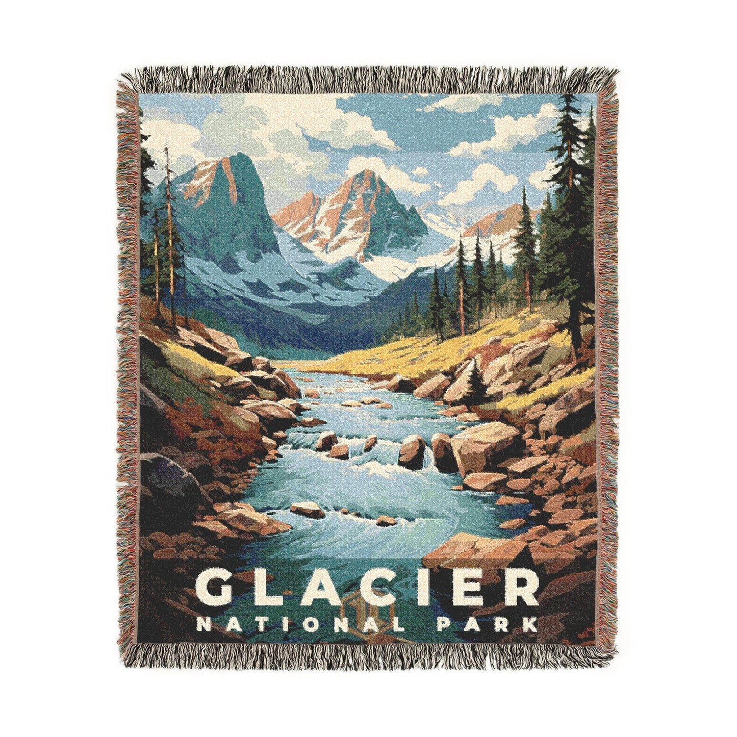 Glacier National Park Woven Blanket | S07