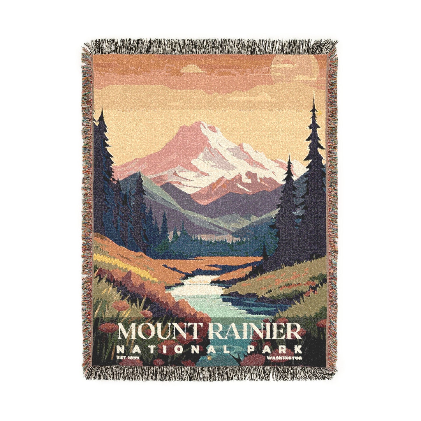 Mount Rainier National Park Woven Blanket | S05