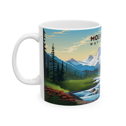 Mount Rainier National Park Mug | White Ceramic Mug (11oz, 15oz)