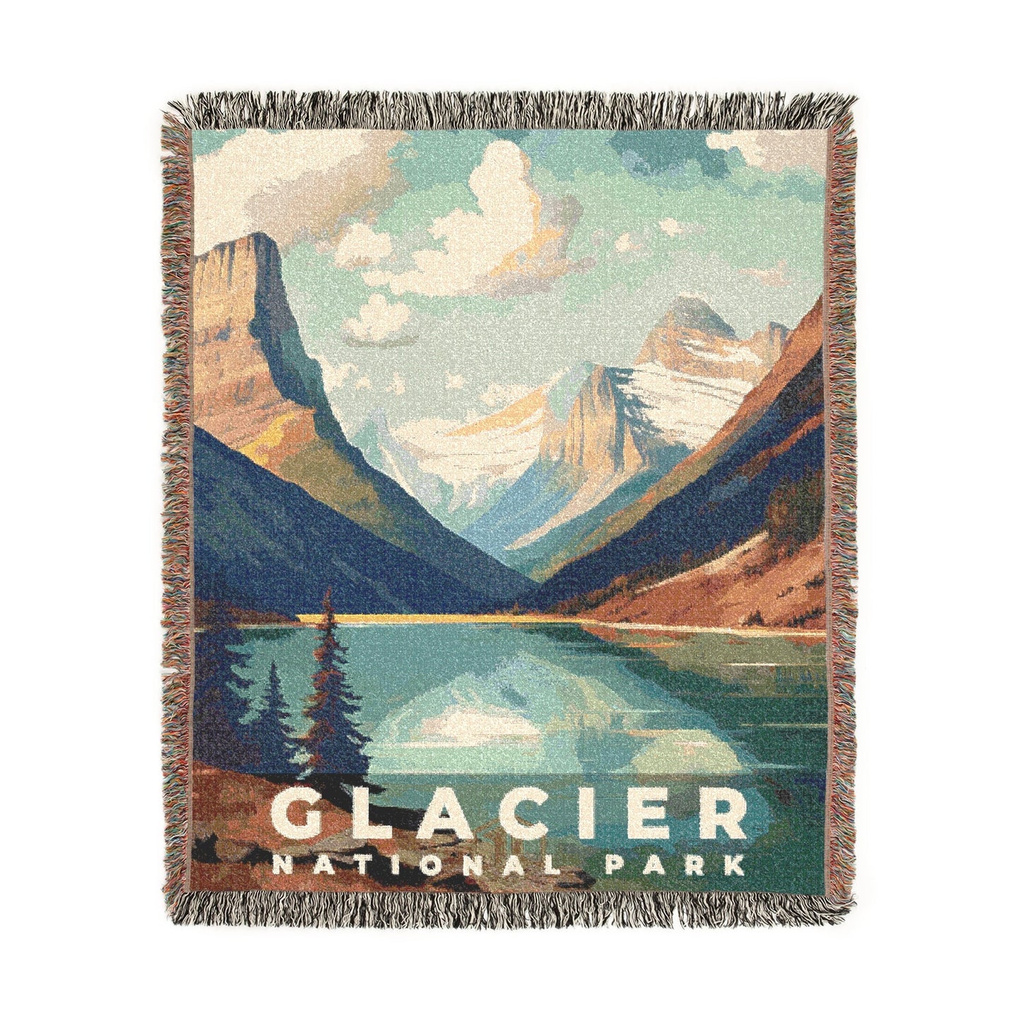 Glacier National Park Woven Blanket | S06