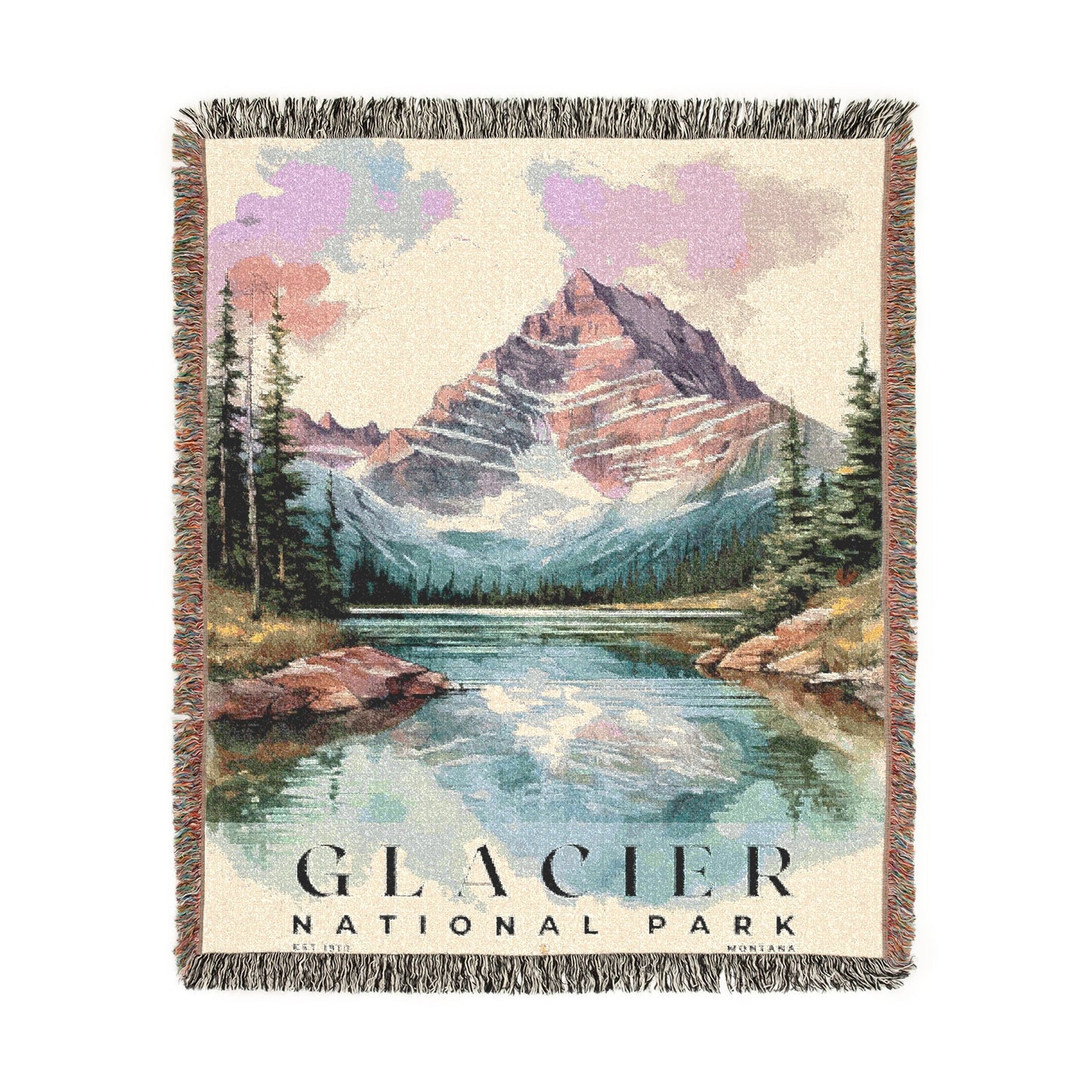 Glacier National Park Woven Blanket | S04