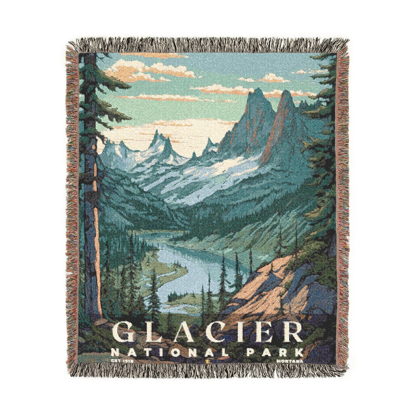 Glacier National Park Woven Blanket | S02