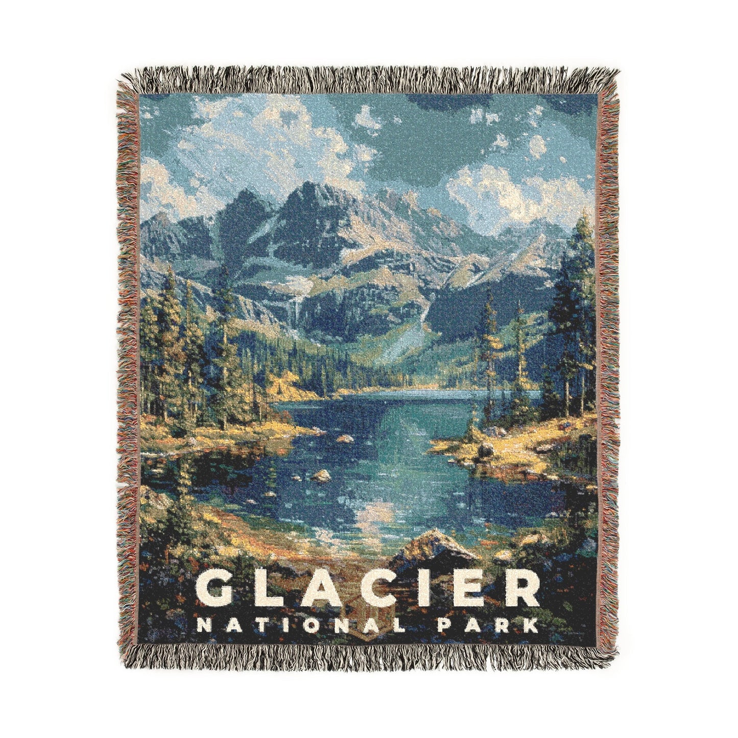 Glacier National Park Woven Blanket | S14