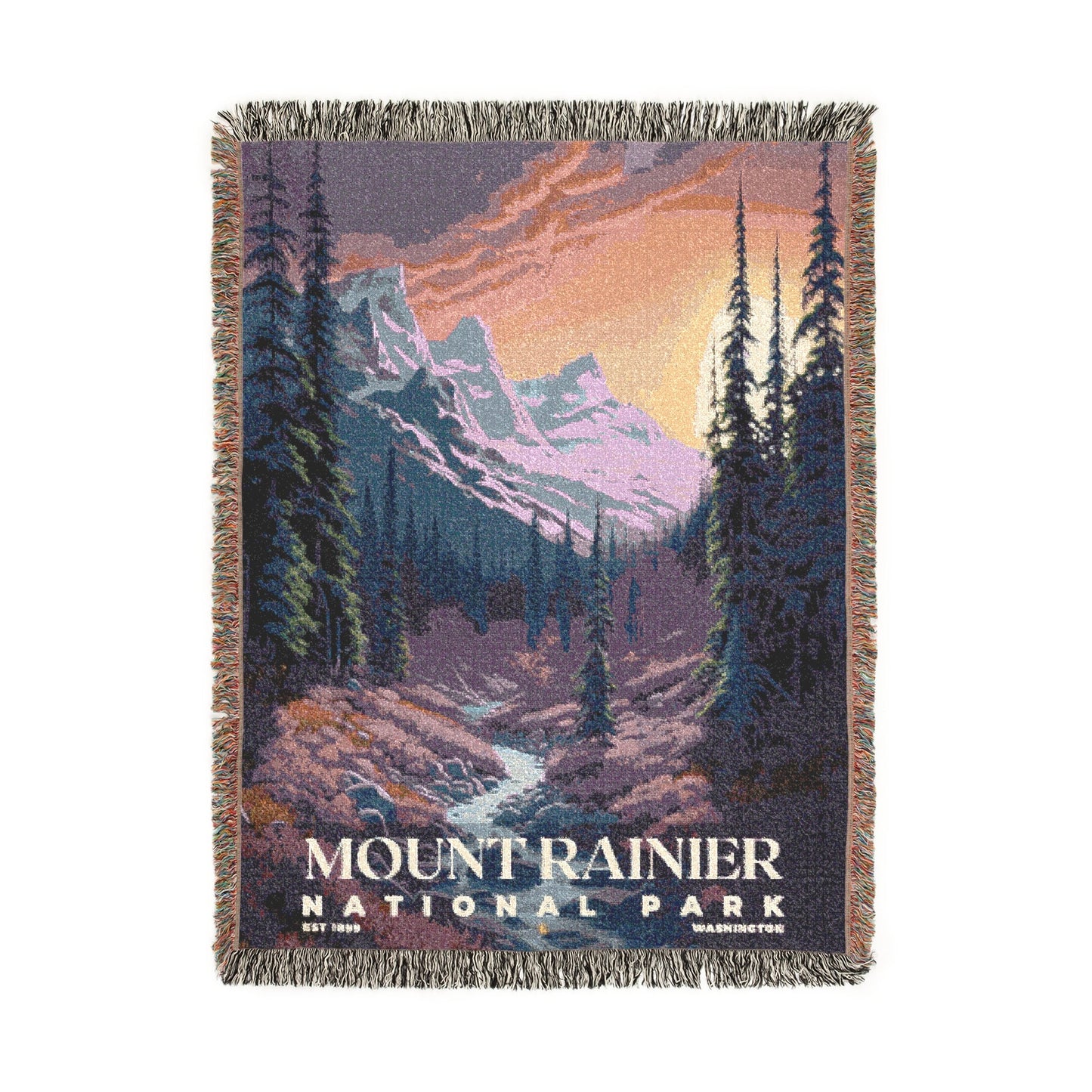Mount Rainier National Park Woven Blanket | S02