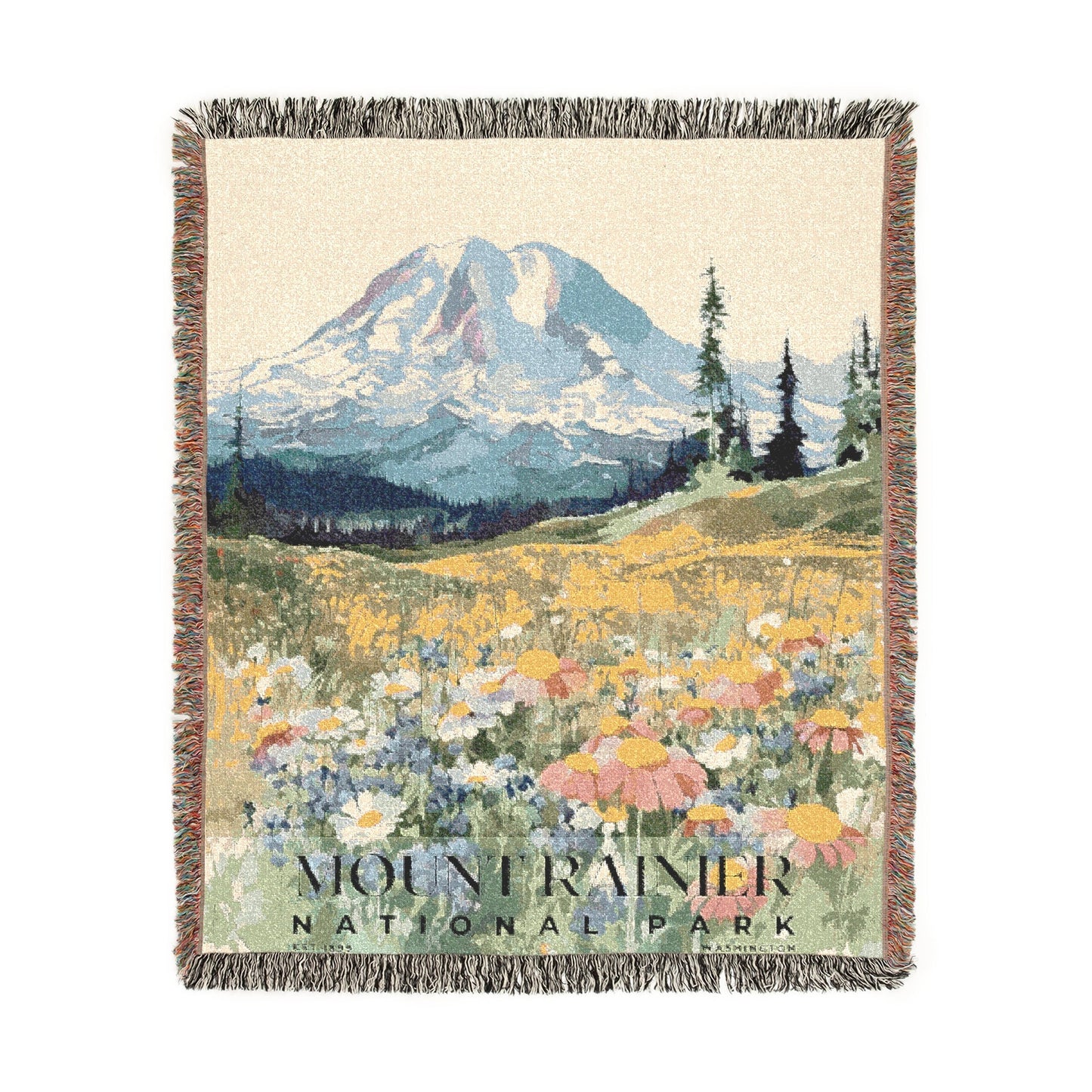 Mount Rainier National Park Woven Blanket | S04