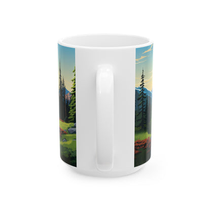 Mount Rainier National Park Mug | White Ceramic Mug (11oz, 15oz)