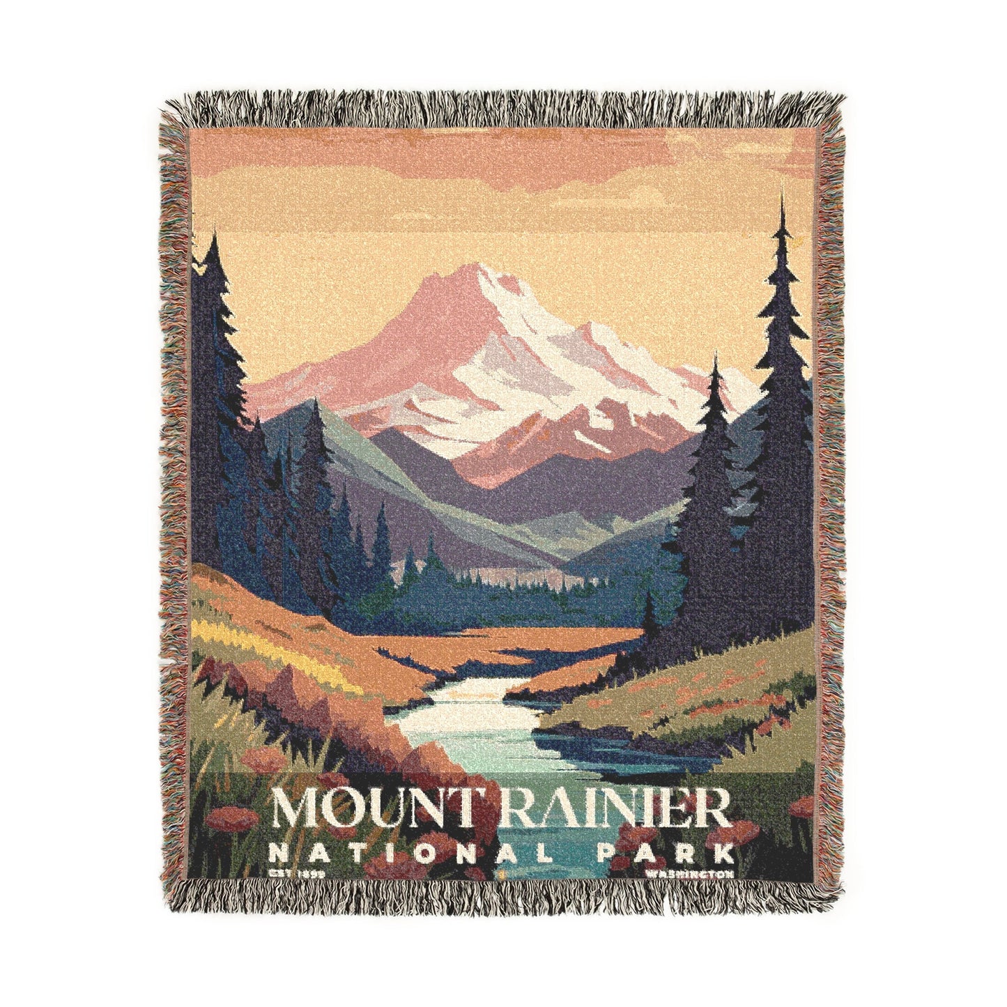 Mount Rainier National Park Woven Blanket | S05