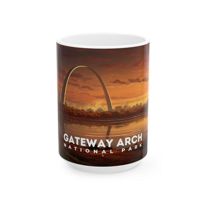 Gateway Arch National Park Mug | White Ceramic Mug (11oz, 15oz)