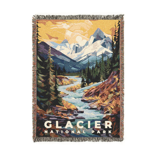 Glacier National Park Woven Blanket | S09