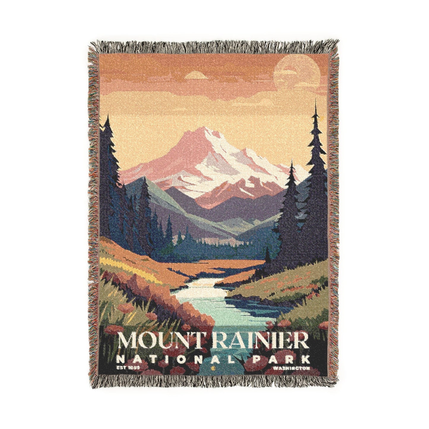 Mount Rainier National Park Woven Blanket | S05