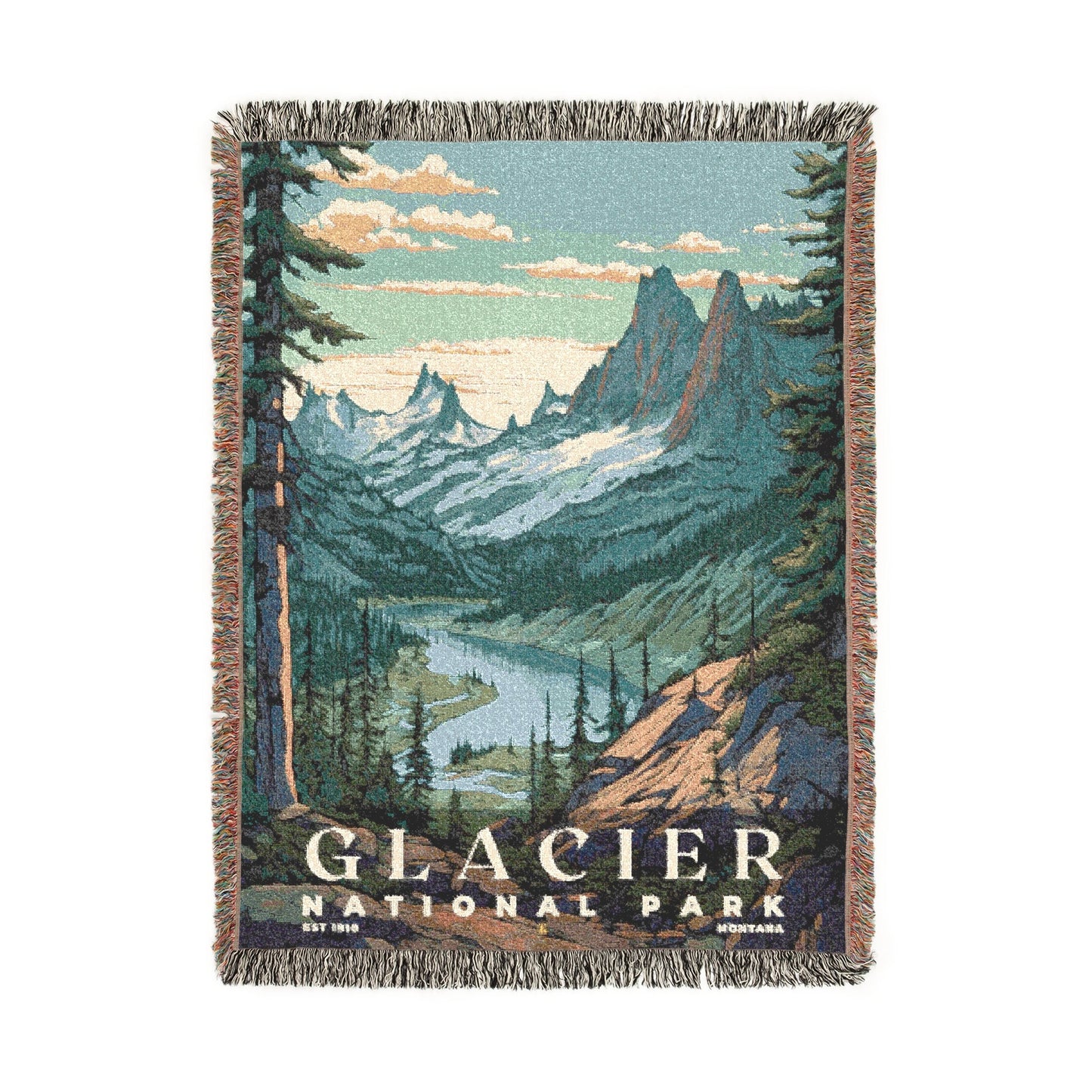 Glacier National Park Woven Blanket | S02