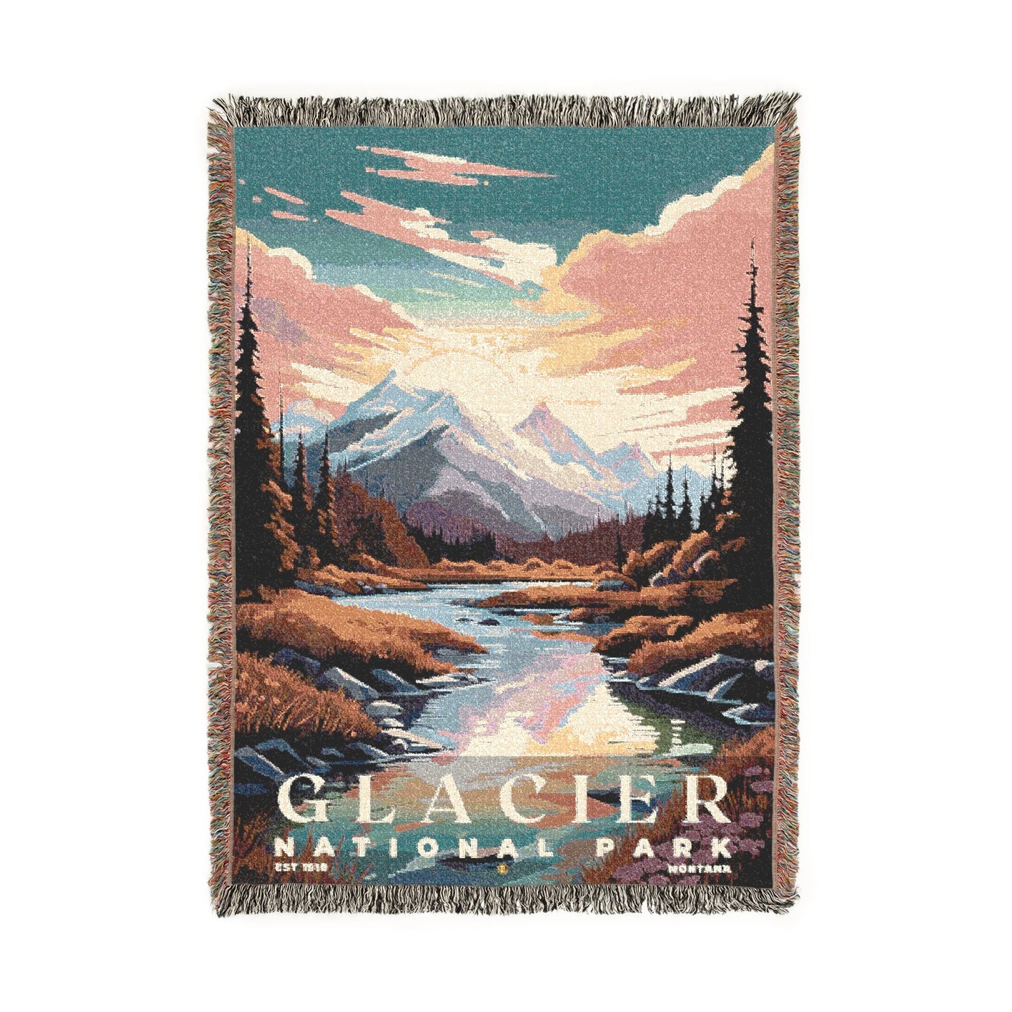 Glacier National Park Woven Blanket | S05