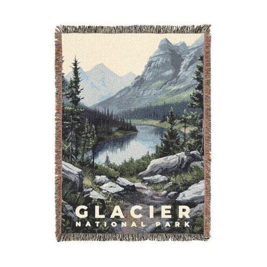 Glacier National Park Woven Blanket | S17