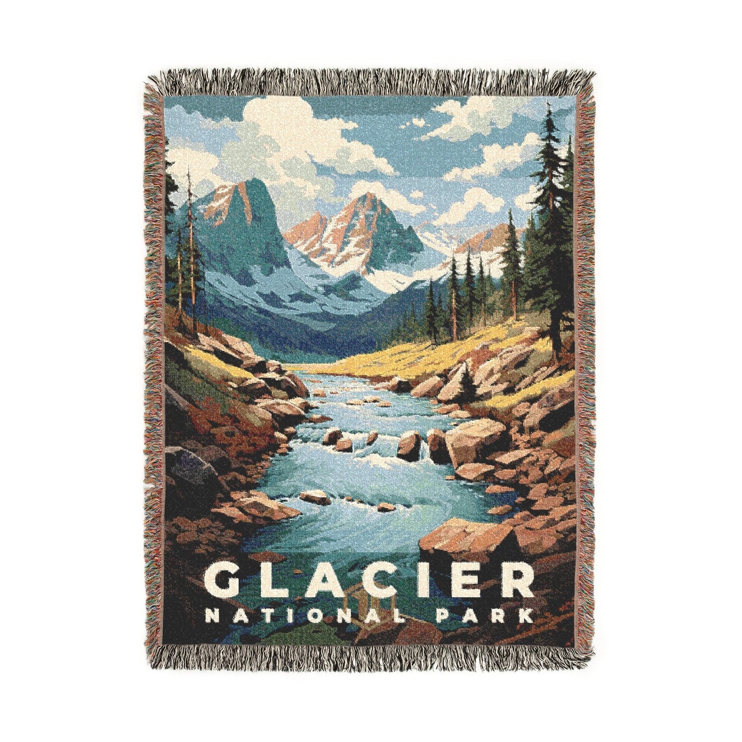 Glacier National Park Woven Blanket | S07