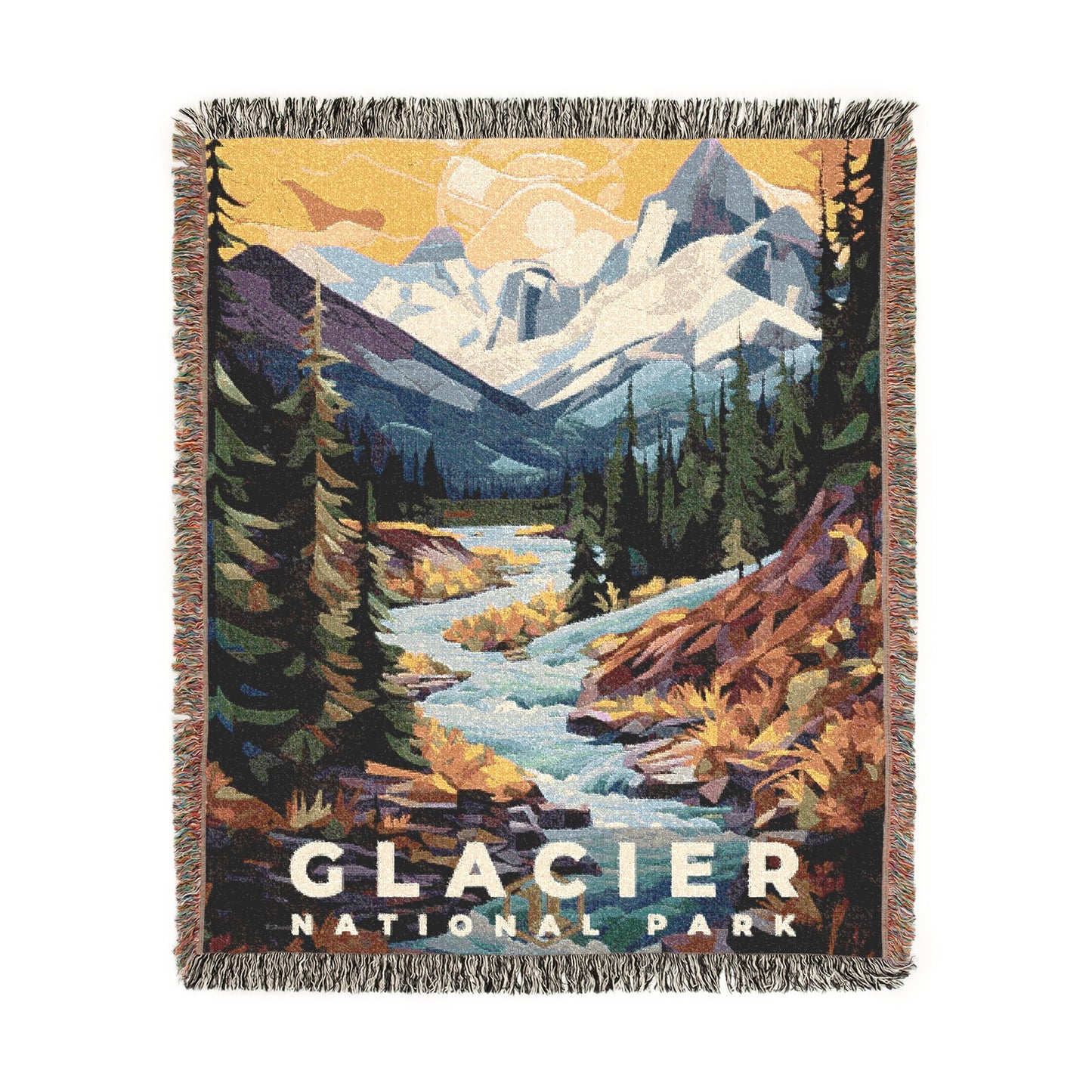 Glacier National Park Woven Blanket | S09