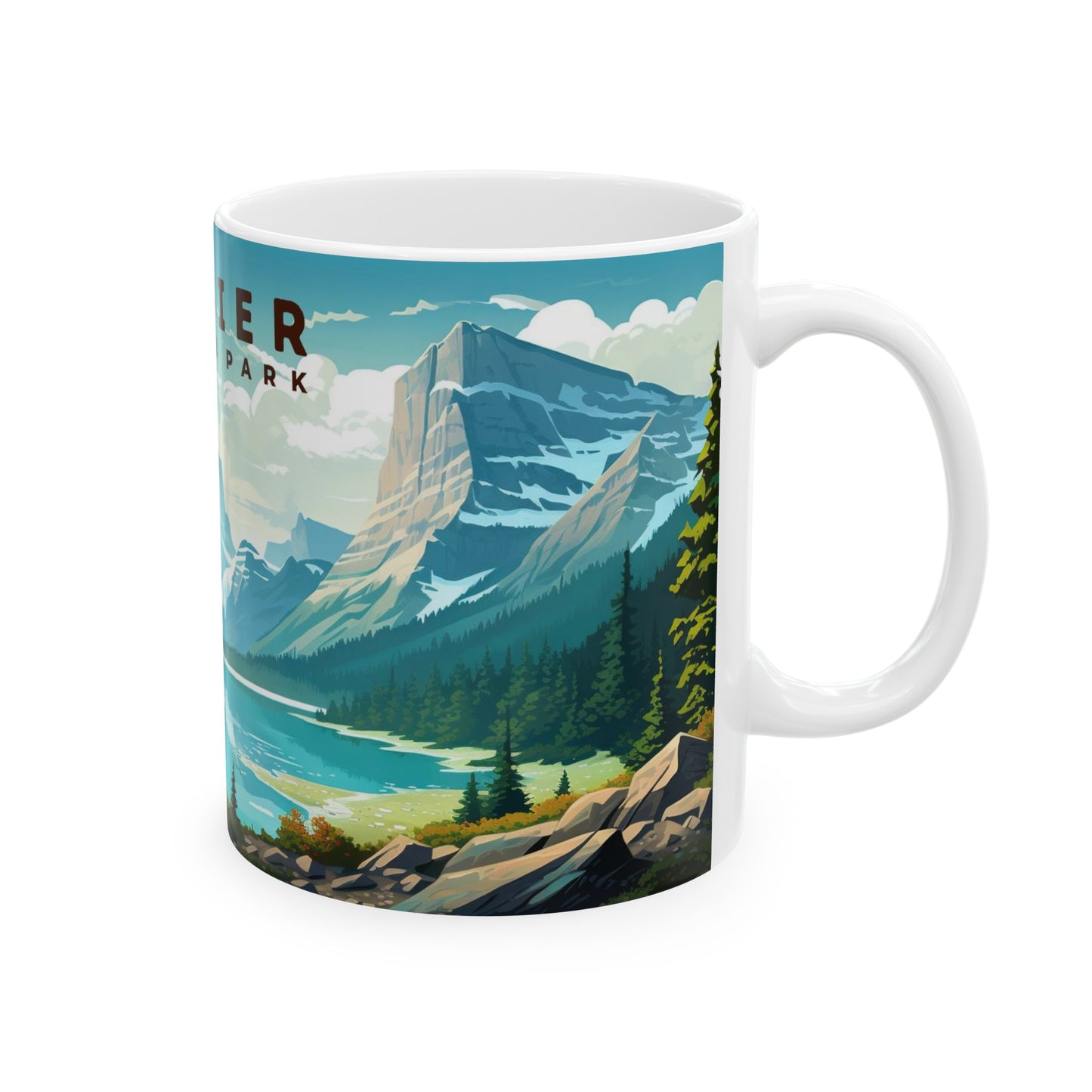 Glacier National Park Mug | White Ceramic Mug (11oz, 15oz)