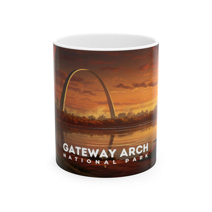 Gateway Arch National Park Mug | White Ceramic Mug (11oz, 15oz)