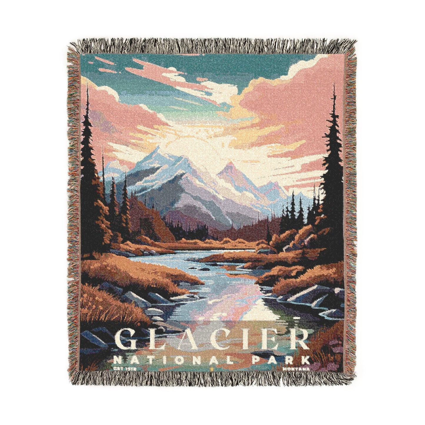 Glacier National Park Woven Blanket | S05