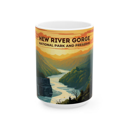 New River Gorge National Park Mug | White Ceramic Mug (11oz, 15oz)