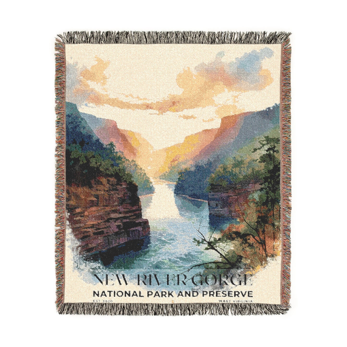 New River Gorge National Park Woven Blanket | S04