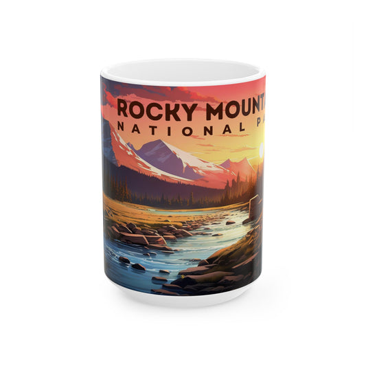 Rocky Mountain National Park Mug | White Ceramic Mug (11oz, 15oz)