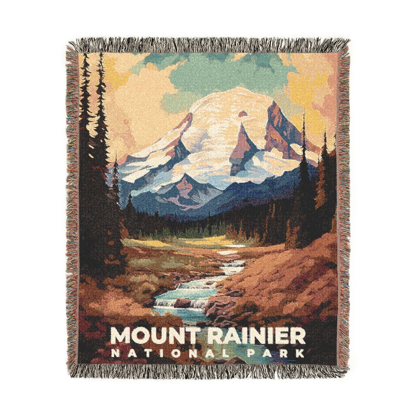 Mount Rainier National Park Woven Blanket | S06
