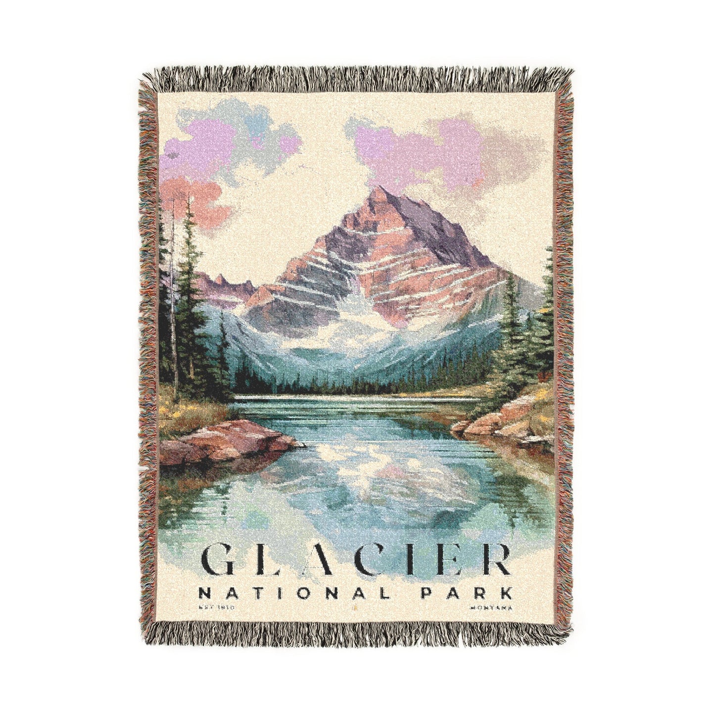 Glacier National Park Woven Blanket | S04