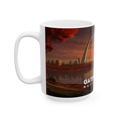 Gateway Arch National Park Mug | White Ceramic Mug (11oz, 15oz)