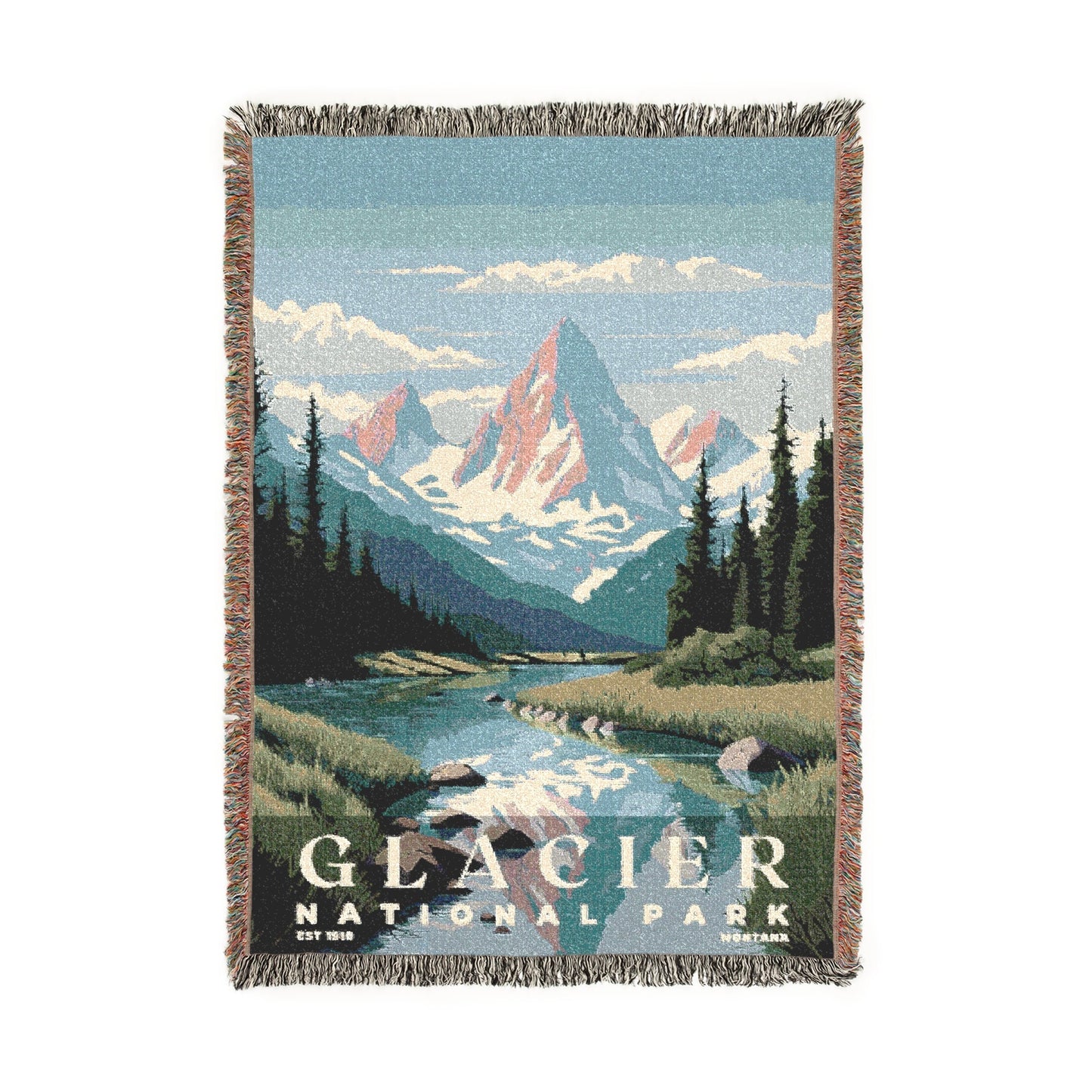 Glacier National Park Woven Blanket | S03
