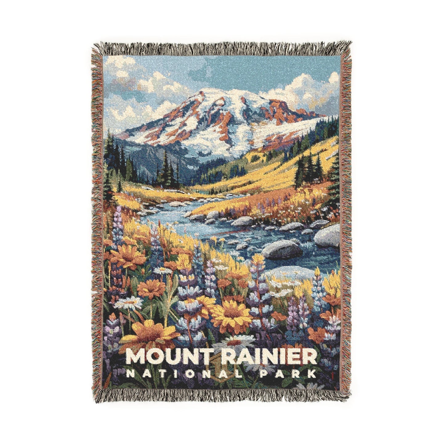 Mount Rainier National Park Woven Blanket | S11