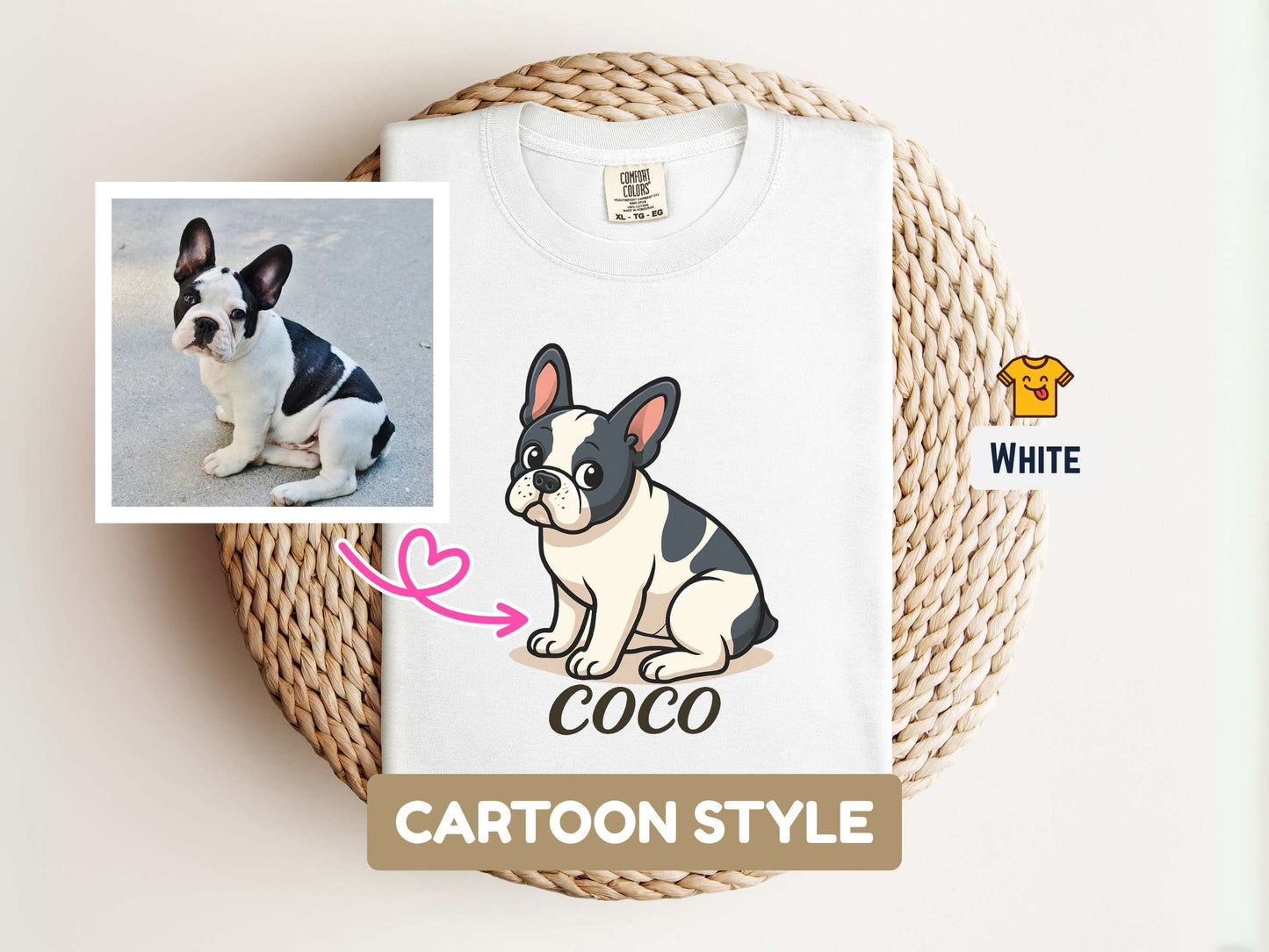 Custom Pet T-shirt with Pet Photo | Personalized Pet Portrait Tee