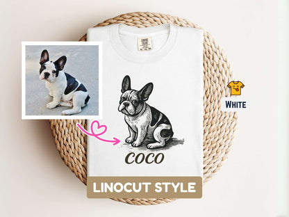 Custom Pet T-shirt with Pet Photo | Personalized Pet Portrait Tee