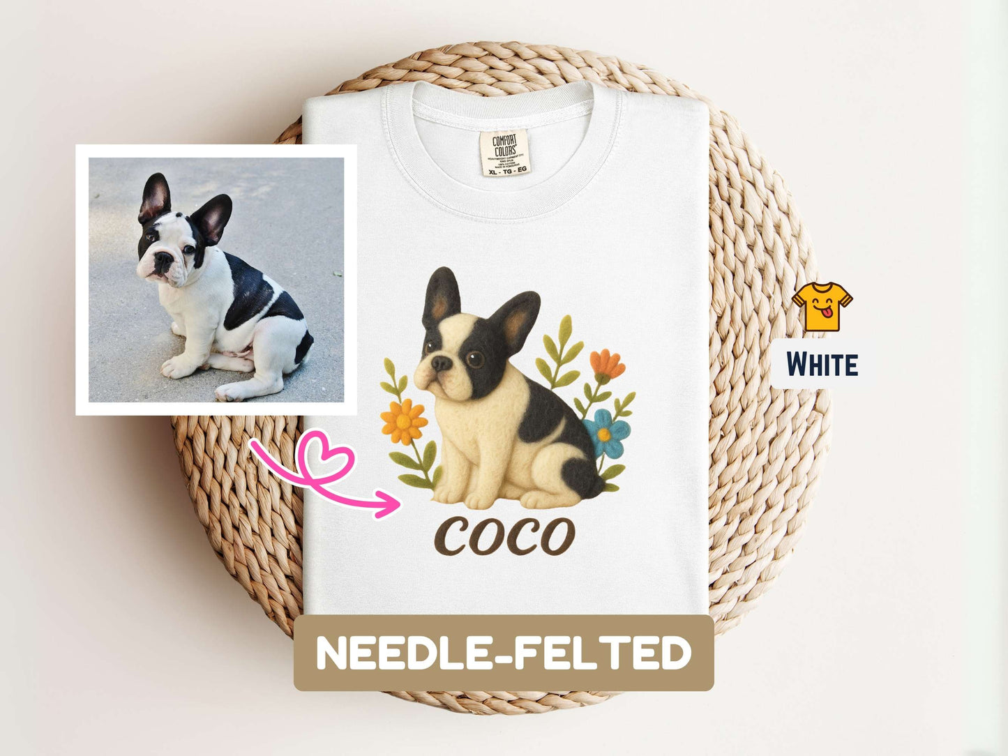 Custom Pet T-shirt with Pet Photo | Personalized Pet Portrait Tee