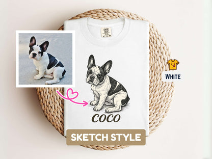 Custom Pet T-shirt with Pet Photo | Personalized Pet Portrait Tee