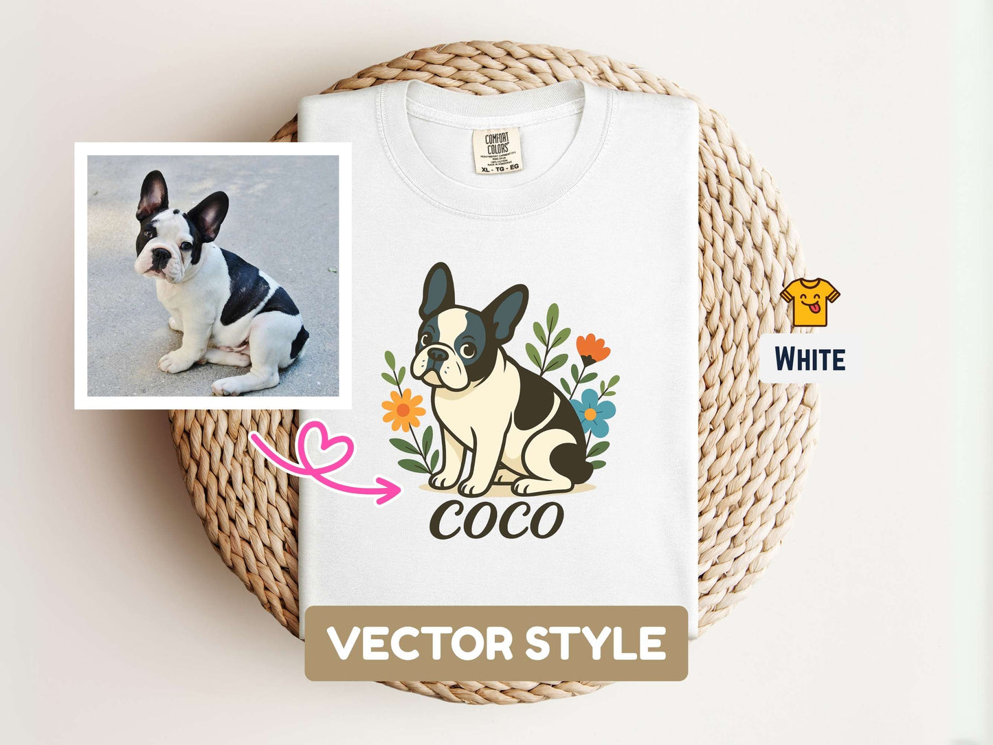 Custom Pet T-shirt with Pet Photo | Personalized Pet Portrait Tee