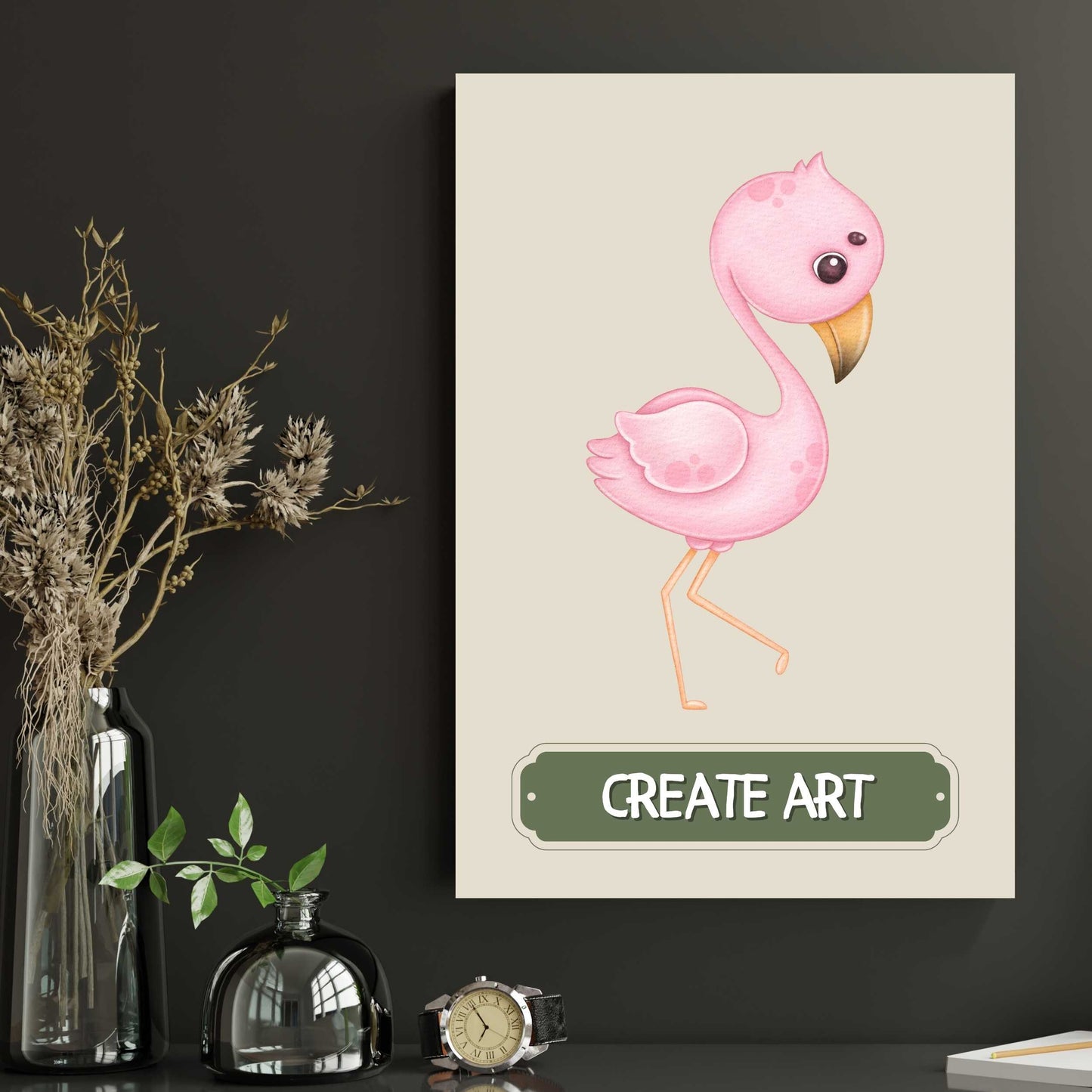 Create Art Flamingo Poster | S01