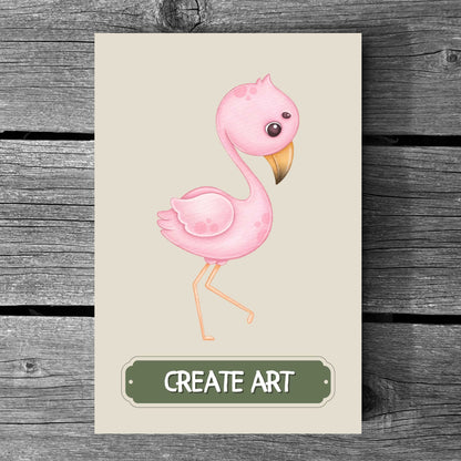 Create Art Flamingo Poster | S01