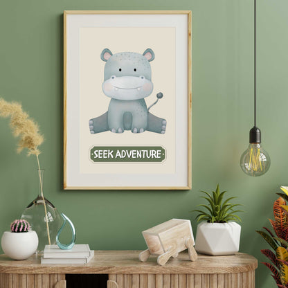 Seek Adventure Hippopotamus Poster | S01