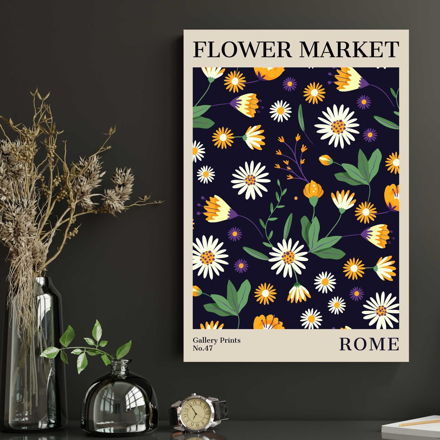 Rome Flower Market Poster | S02