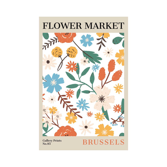 Brussels Flower Market Poster | S02