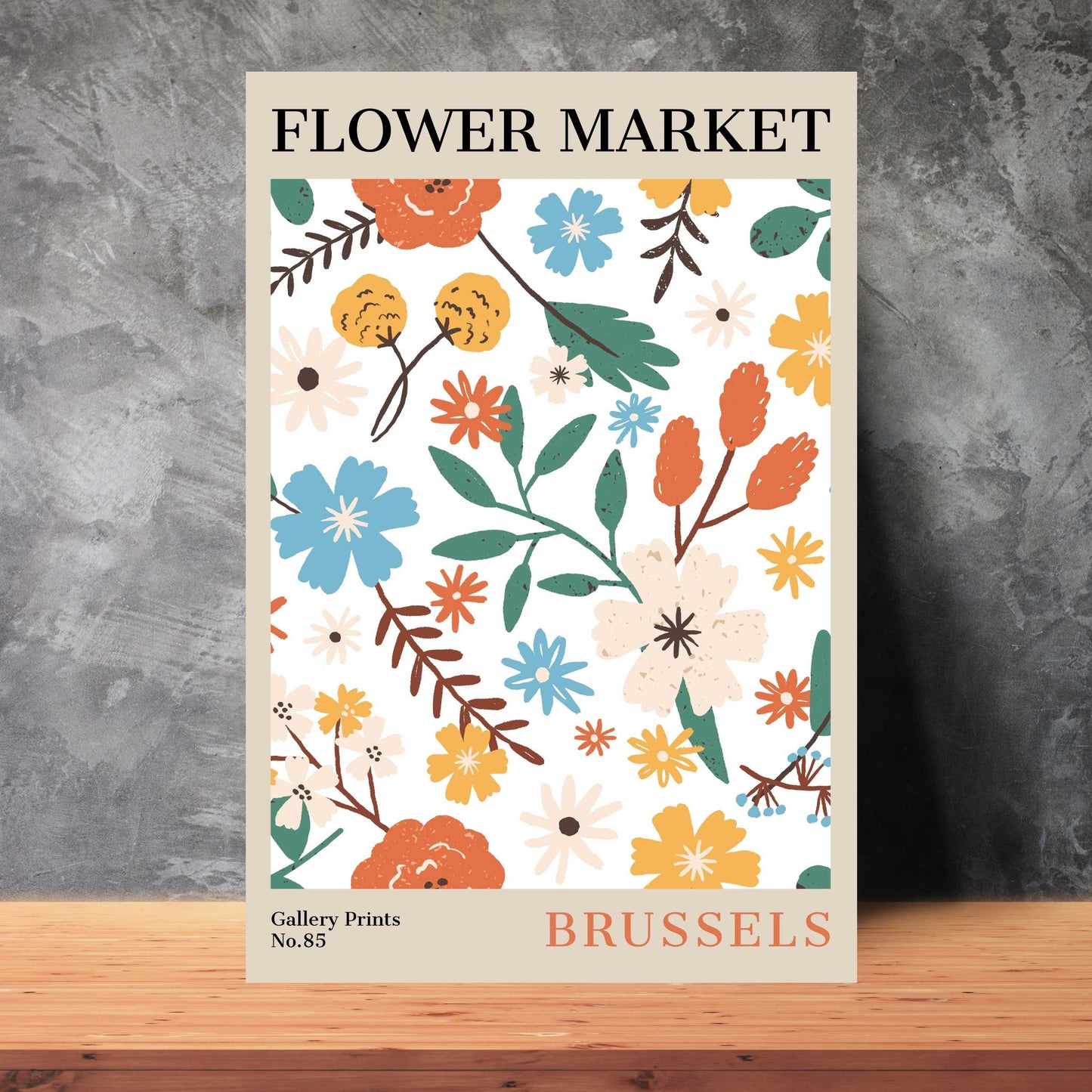 Brussels Flower Market Poster | S02