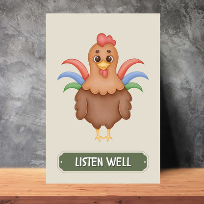 Listen Well Chicken Poster | S01